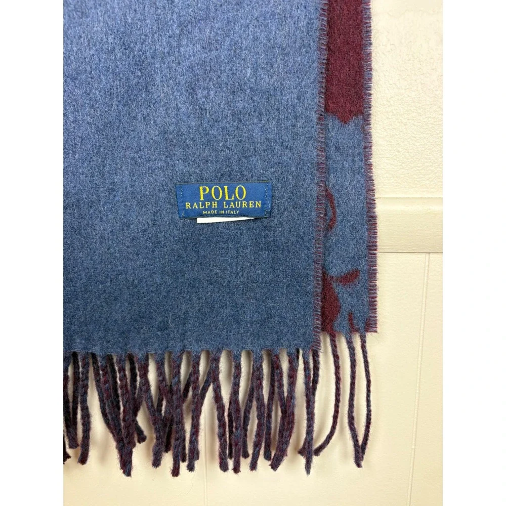 Polo Ralph Lauren Big Pony Reversible Fringe Scarf  10